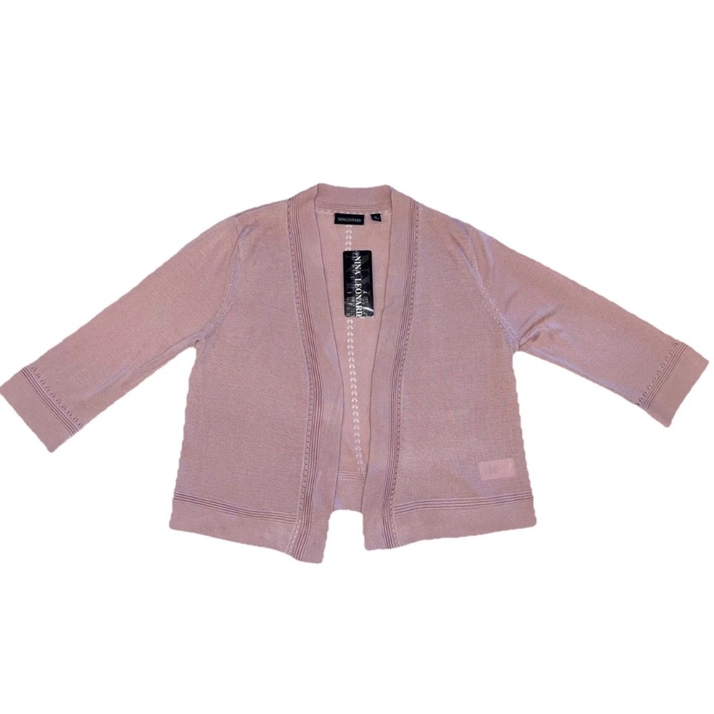 Nina Leonard NEW Eyelet Cardigan Sweater XL